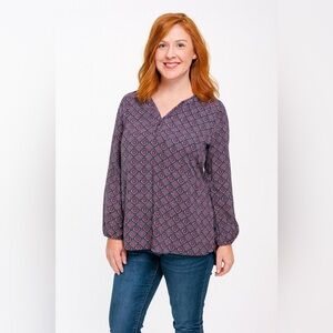 Adrienne Vittadini Medium Hi Low Blouse